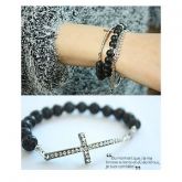 Bracelet - Volcanic Stone Cross